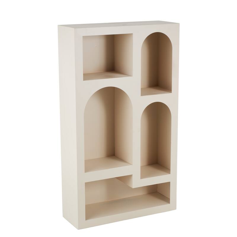 Black or Cream Metal 5 Shelf Geometric Storage Shelving Unit