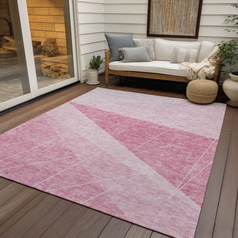 Machine Washable Indoor/ Outdoor Chantille Modern Prism Rug