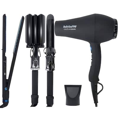 BaByliss Pro LIMITED EDITON Nano Titanium 1-1/2" Ultra-Thin Flat Iron + Porcelain Ceramic Gift Box (Dryer, Waver, Curling Iron)