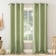 preview thumbnail 1 of 36, No. 918 Sora Casual Textured Grommet Curtain Panel, Single Panel 40 x 63 - Sage
