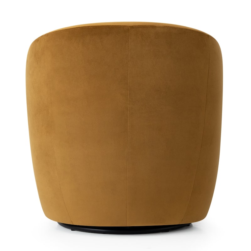 26.5" Wide Velvet Small Swivel Barrel Accent Chair