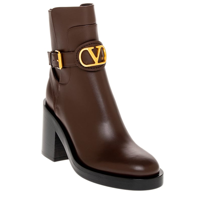 Valentino VLogo Signature Ankle Boots - Brown - 39 EU