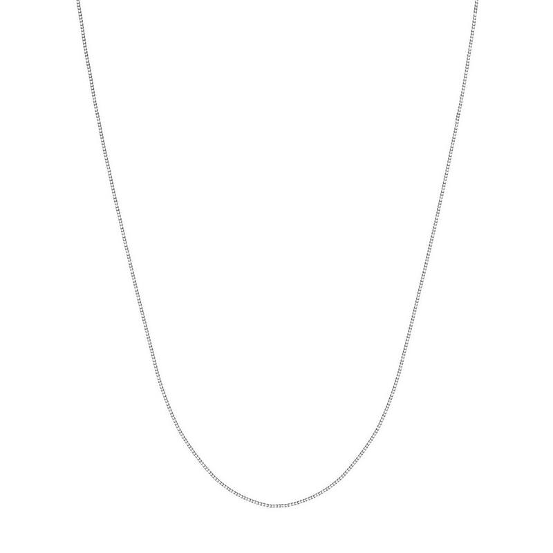 Curata 10k White Gold 0.55mm Box Chain Necklace (Lobster)
