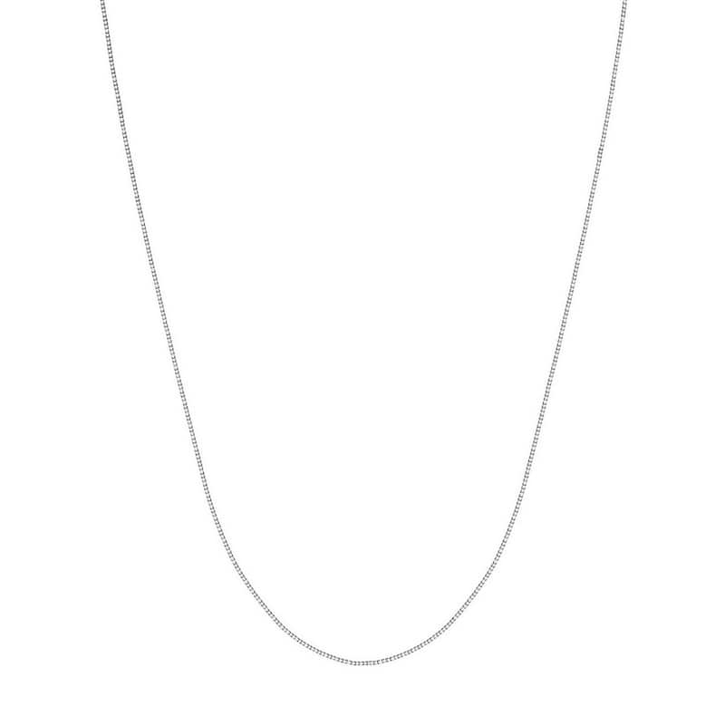 Curata 14k White Gold 0.55mm Box Chain Necklace (Lobster)