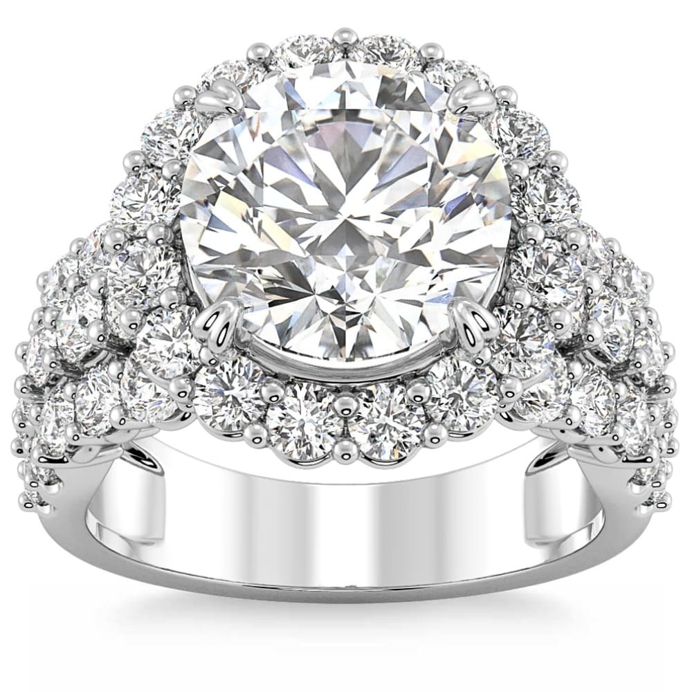 Bliss Diamond Certified 5Ct Diamond Multi Row Engagement Ring Gold Lab Grown