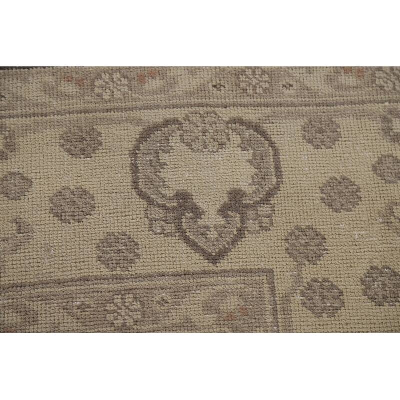 Hand Knotted Oriental 100% Wool Carpet Traditional Floral Beige & Ivories Tabriz Area Rug - 12' 4'' X 9' 10''