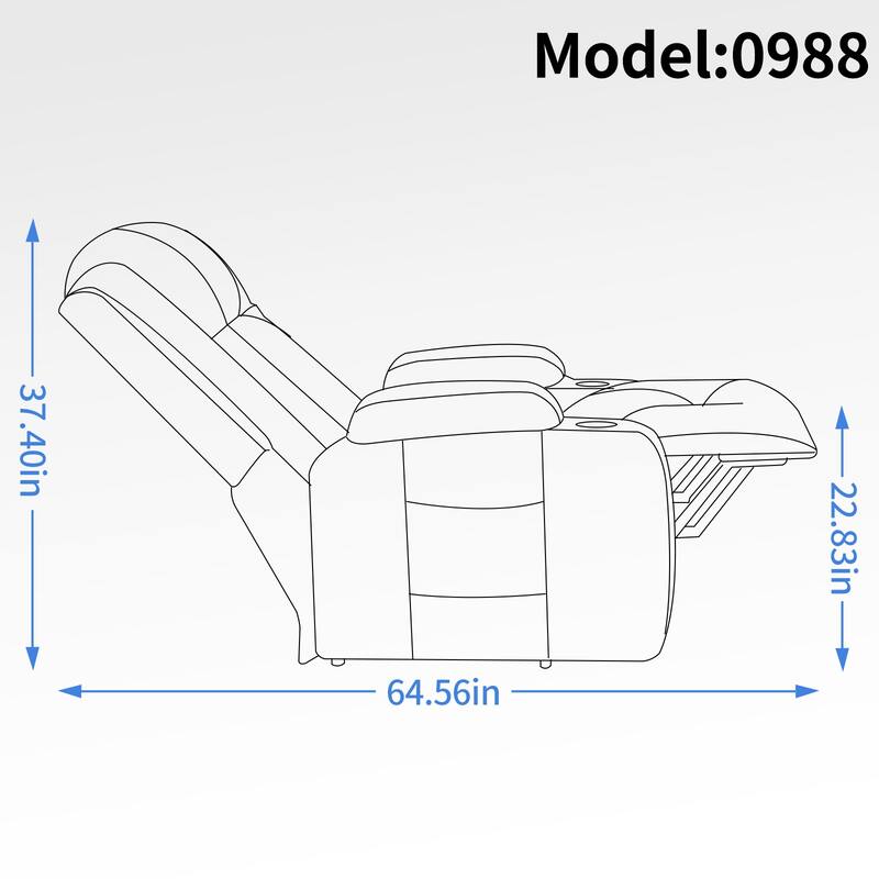 Black Elderly-Friendly Power Lift Recliner with Vibration Massage, Lumbar Heating, USB Port, and Cup Holders