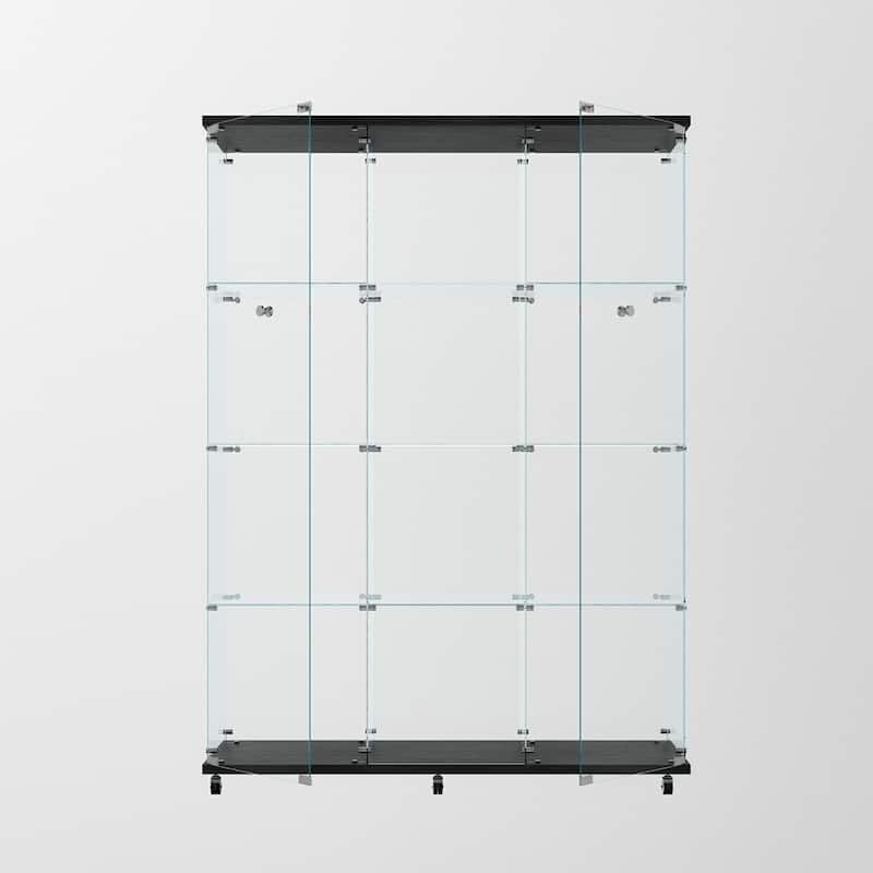 Glass Display Cabinet,Wine Cabinet,File Cabinet,With Bluetooth Led Light Strip,Lock On The Door,Equipped With Cast