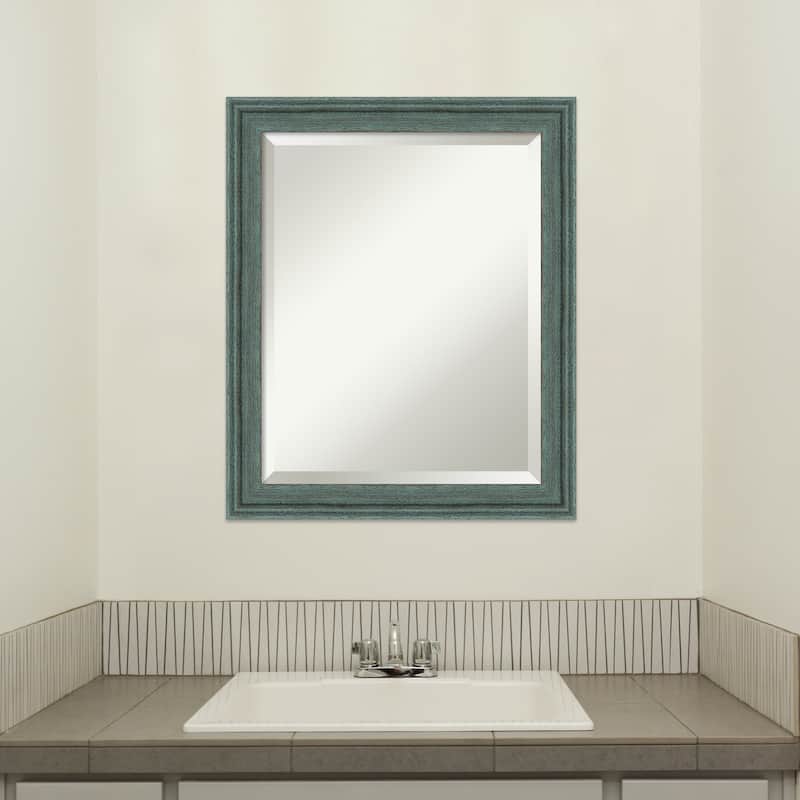 Upcycled Beveled Wood Framed Bathroom Vanity Wall Mirror