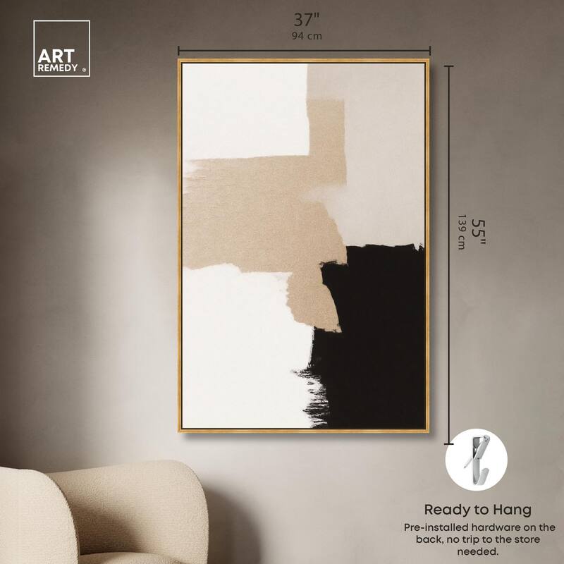 Beige and Black II Canvas by Art Remedy