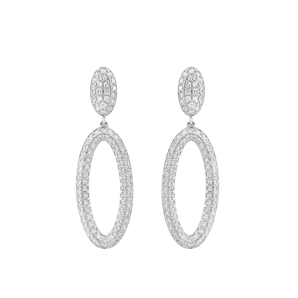 EFFY 925 Sterling Silver Diamond Earrings