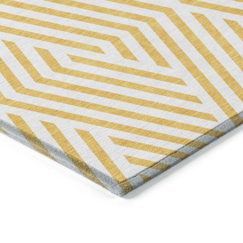 Machine Washable Indoor/ Outdoor Modern Diamonds Chantille Rug