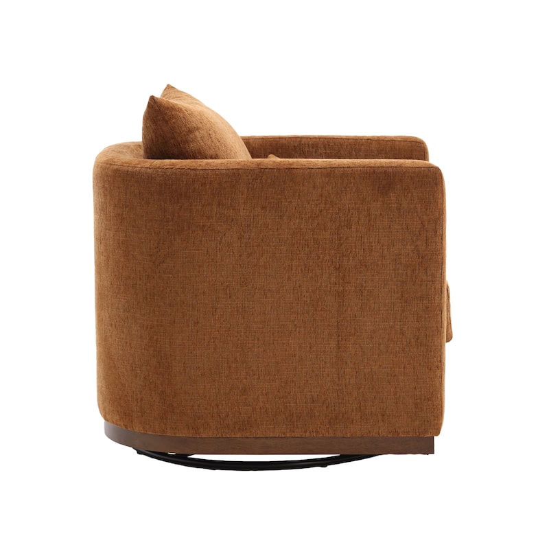 Modern 31.5" Chenille Upholstered 360° Swivel Accent Chair with Sturdy Hardwood Frame for Living Room