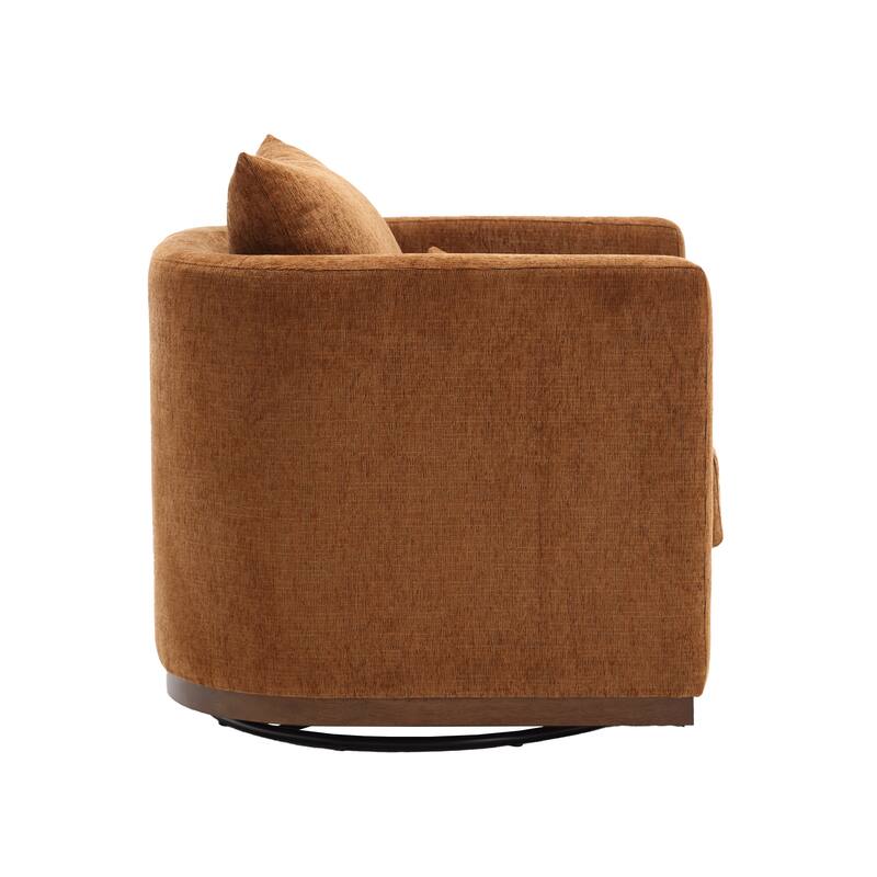 Swivel Barrel Chair, Round Accent Sofa Chair for Living Room, 360 Degree Swivel Barrel Club Chair, Leisure Arm Chair