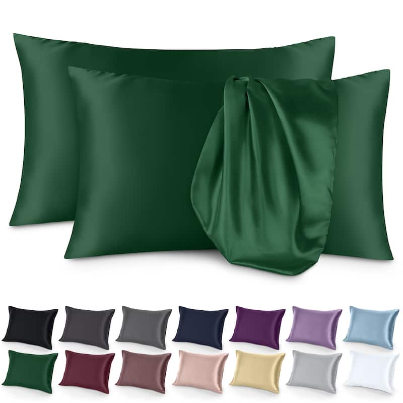 Bare Home Poly Satin Pillowcase Set for Hair and Skin (Set of 2)