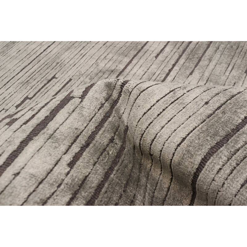 ECARPETGALLERY Hand Loomed Elysian Grey Rug - 5'1 x 6'10