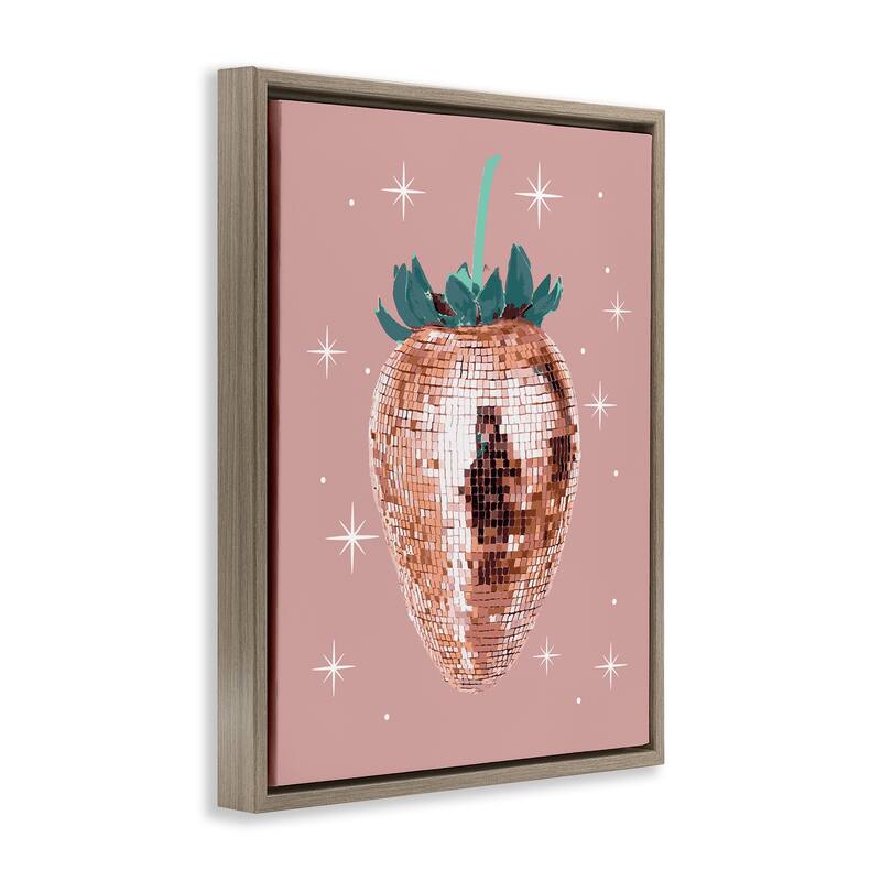Stupell Luminous Glam Strawberry Framed Floater Canvas Wall Art Design By Lil' Rue