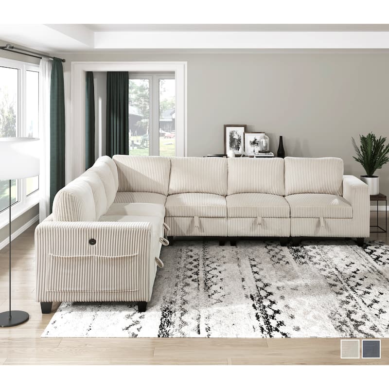 Kenlis 7-Piece Modular Sectional Sofa with Storage
