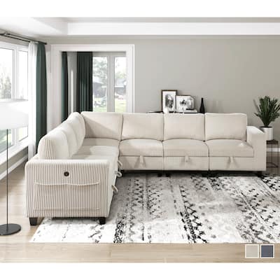 Kenlis 7-Piece Modular Sectional Sofa with Storage