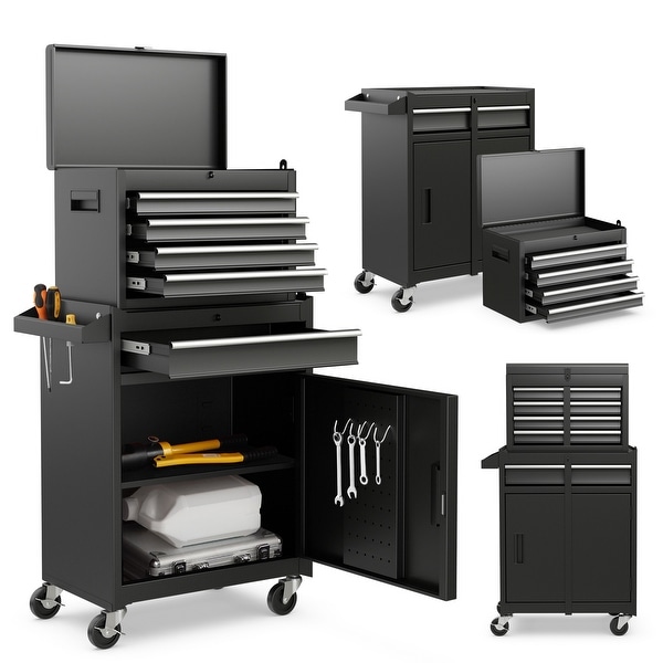 Costway 5-Drawer Rolling Tool Chest Cabinet Metal Tool Storage Box