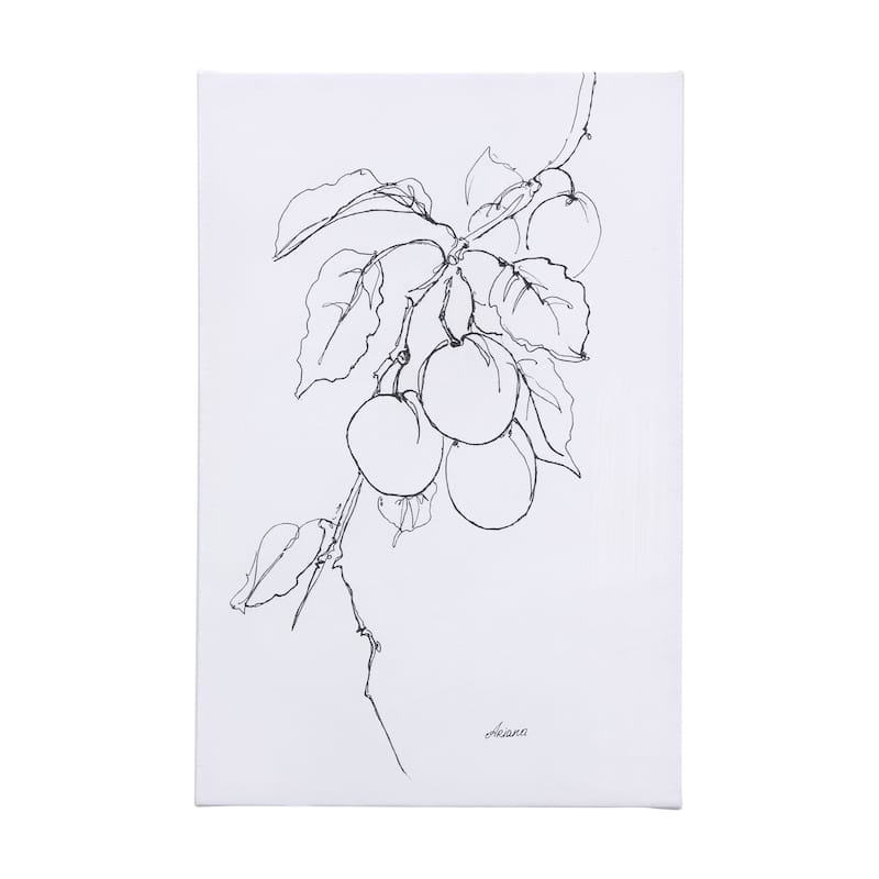 Plum Branch II (24 x 36 ) Canvas Art Print - Large