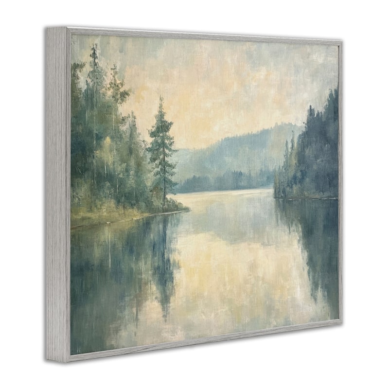 Stupell Mountain's Reflection Landscape Framed Giclee Art Design By Petal Prints Design