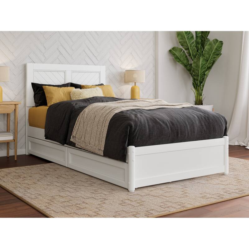 Clayton Platform Bed with Panel Footboard and Storage Drawers