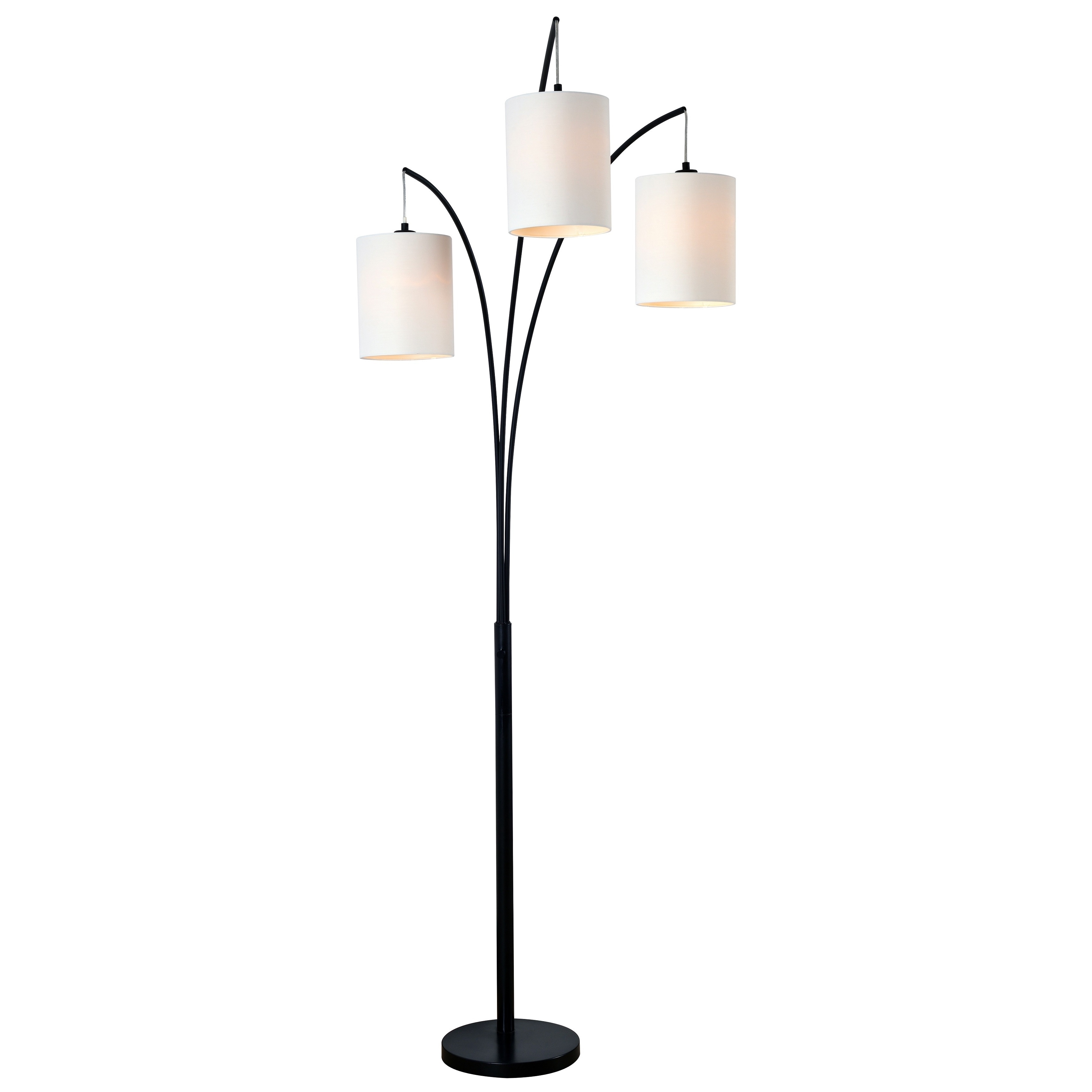 Willow arc black 3 shop light floor lamp