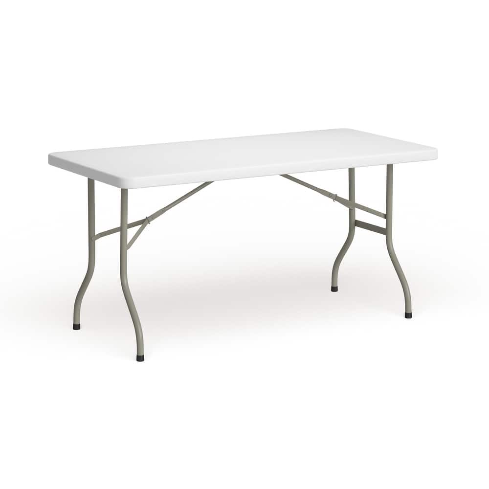 30"W x 60"L Plastic Folding Table with Granite White Surface - Banquet Table