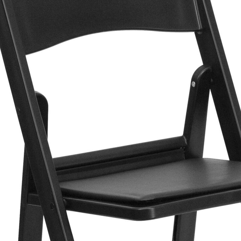 800 lb. Capacity White Resin Folding Chair with Slatted Seat