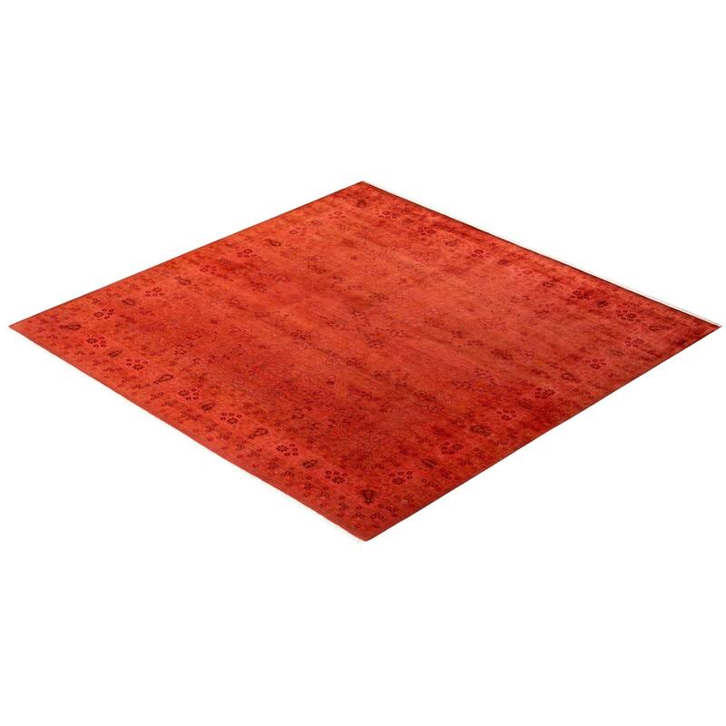 Fine Vibrance, One-of-a-Kind Hand-Knotted Area Rug - Pink, 8' 1" x 8' 3" - 8' 1" x 8' 3"