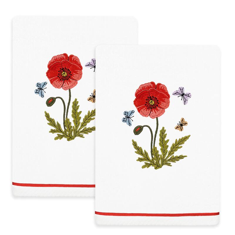 Authentic Hotel and Spa Turkish Cotton Polly 2 PC Hand Towel Set - White