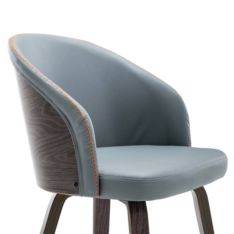 PU Leather & Wood Upholstered Dining Arm Chairs (Set 2)
