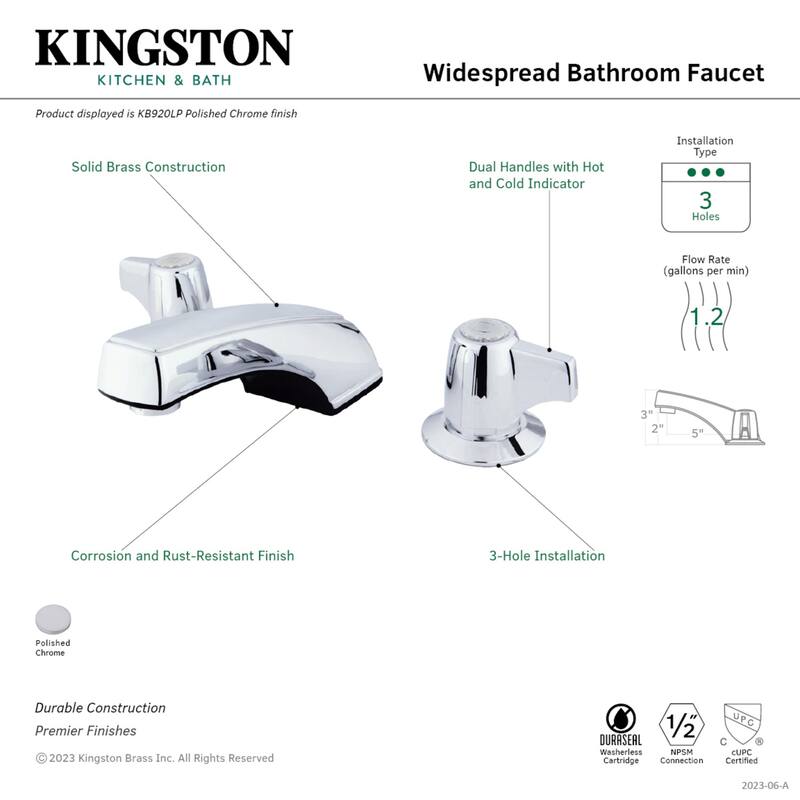 Kingston Brass Americana Deck Mount Widespread Bathroom Faucet