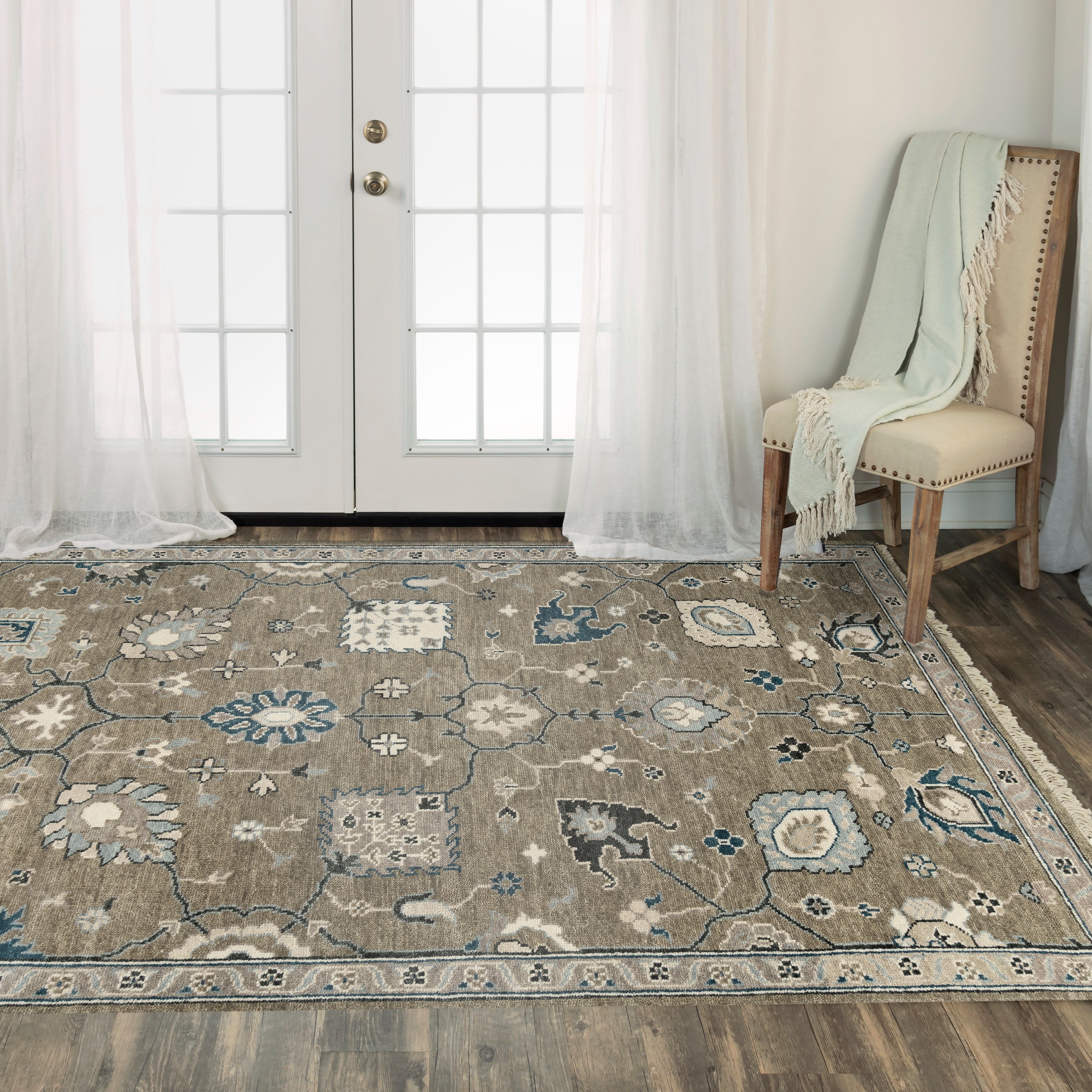 Alora Decor Mila Brown Floral Oriental Hand-tufted Wool Blend Rug