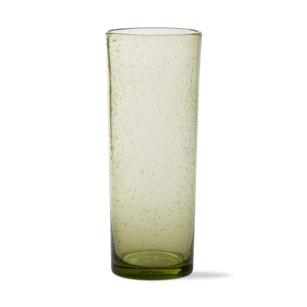 Bubble Glass Tall Bloody Mary Foliage Highball Glasses - 22oz, Dishwasher Safe, Everyday Drinkware, Foliage Green