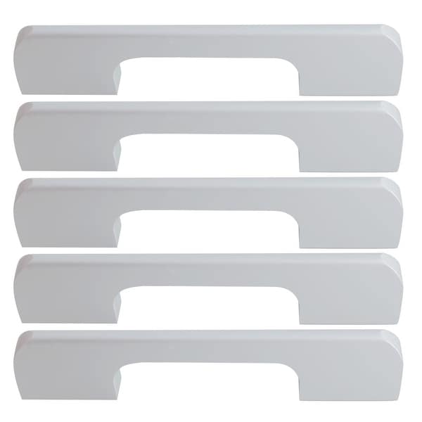 Cabinet Handles Pull Space Aluminum 5" Hole Center for Furniture Door Cabinet Cupboard Wardrobe 5pcs Silver Tone