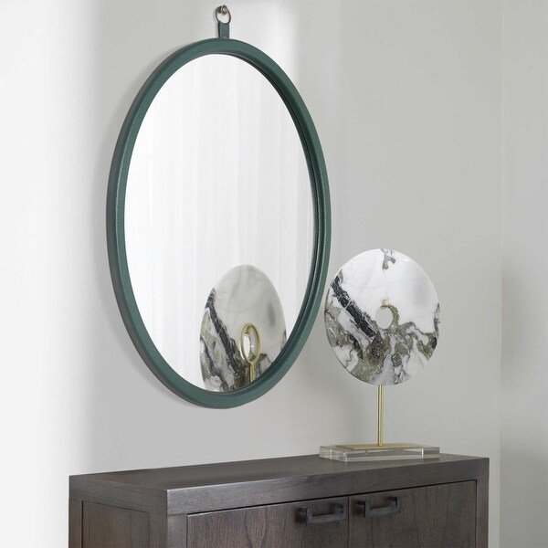 Modern Oval Green Decorative Wall Hanging Mirror - Bed Bath