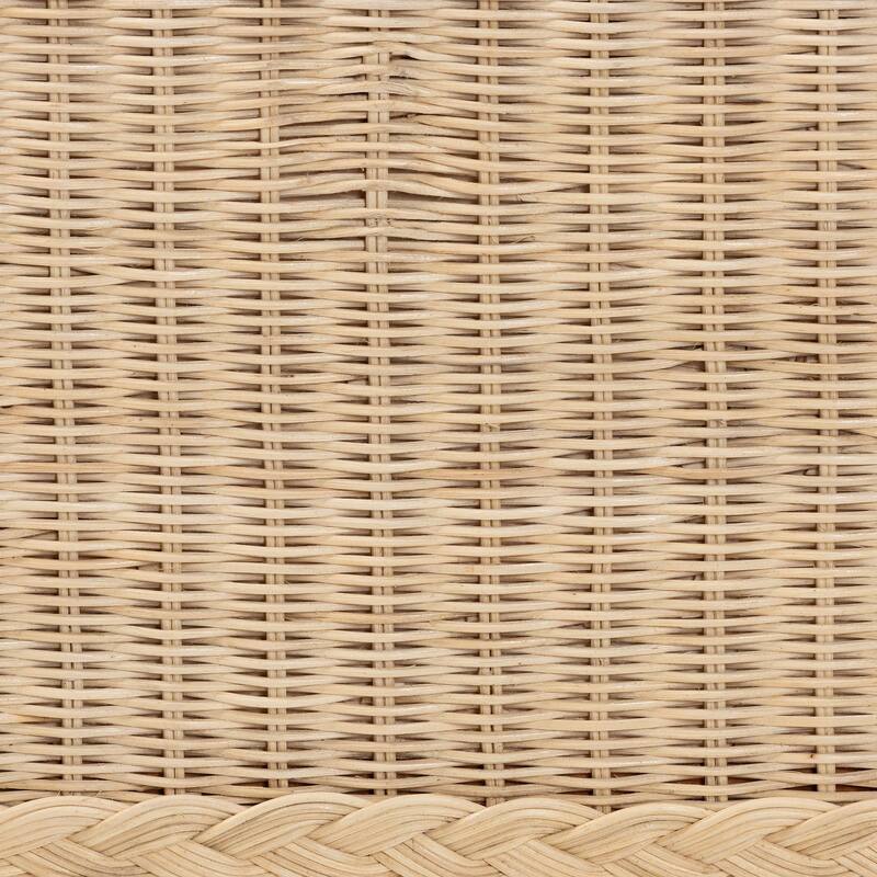 Lanica Japandi Sun-Bleached Braided Rattan Queen Size 4-Piece Bedroom Set