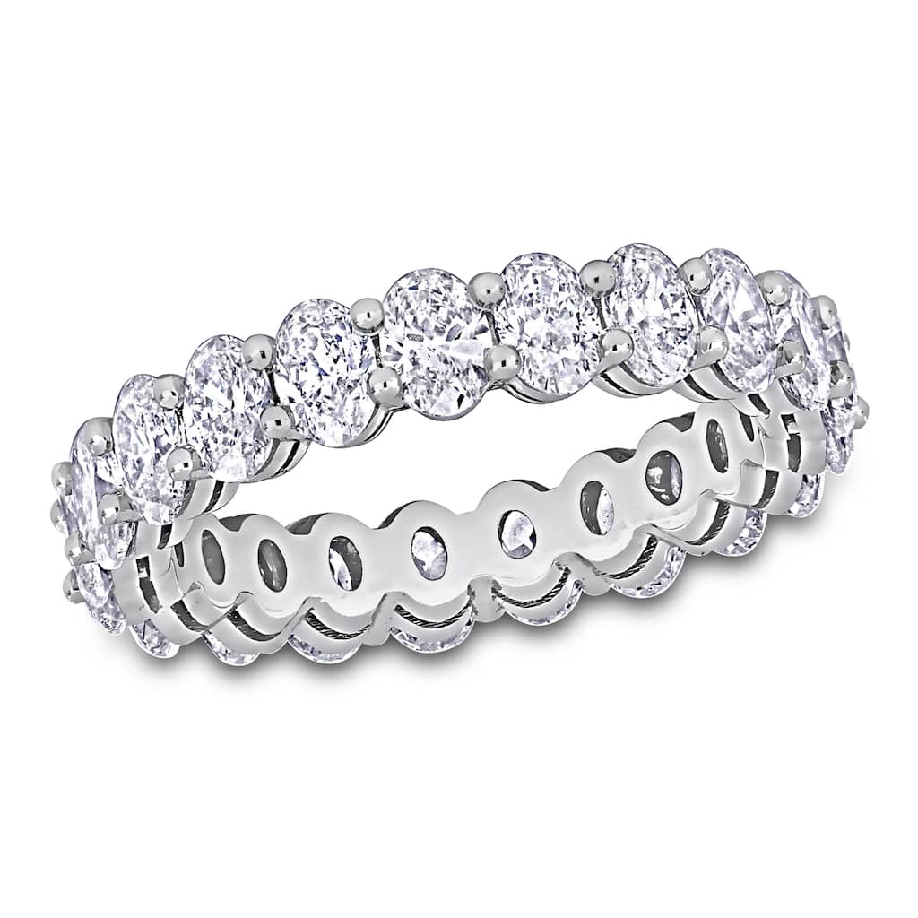 Miadora 3 9/10ct TDW Oval Diamond Eternity Ring in 14k White Gold