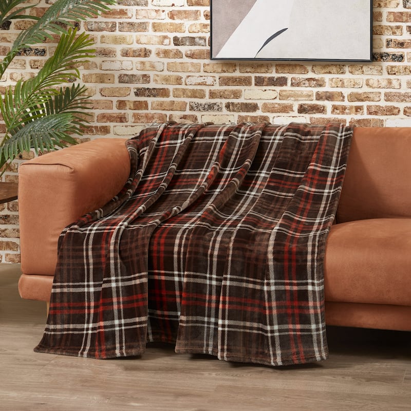 Lucky Brand Camper Plaid Throws Plush 50" x 70" Throw Blanket
