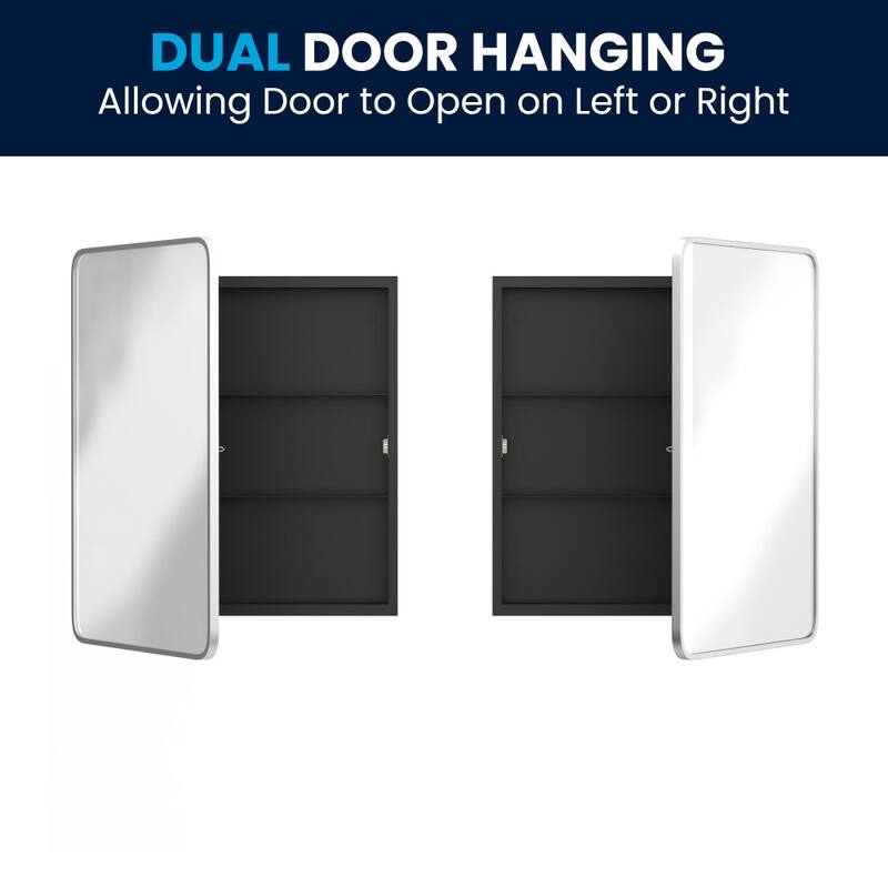 Recessed Bathroom Medicine Cabinet with Beveled Mirror - 24"W x 4"D x 29.75"H