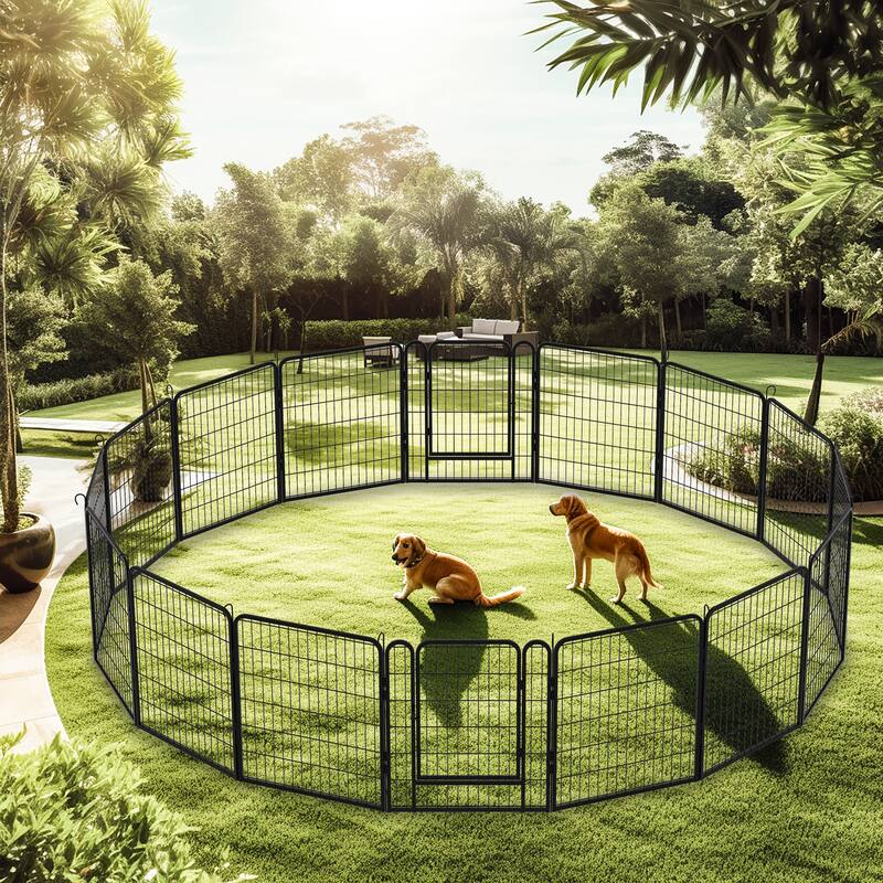 Heavy Duty Metal Playpen Dog House Dog Crate with Door Dog Fence Pet Exercise Pen Dog Crate for Outdoor