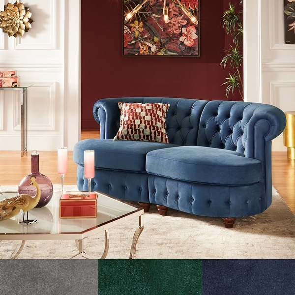 Velvet cheap curved loveseat