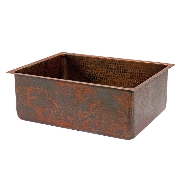 Premier Copper Products KSDB25199 25-inch Hammered Copper Single Basin Kitchen Sink. Opens flyout.