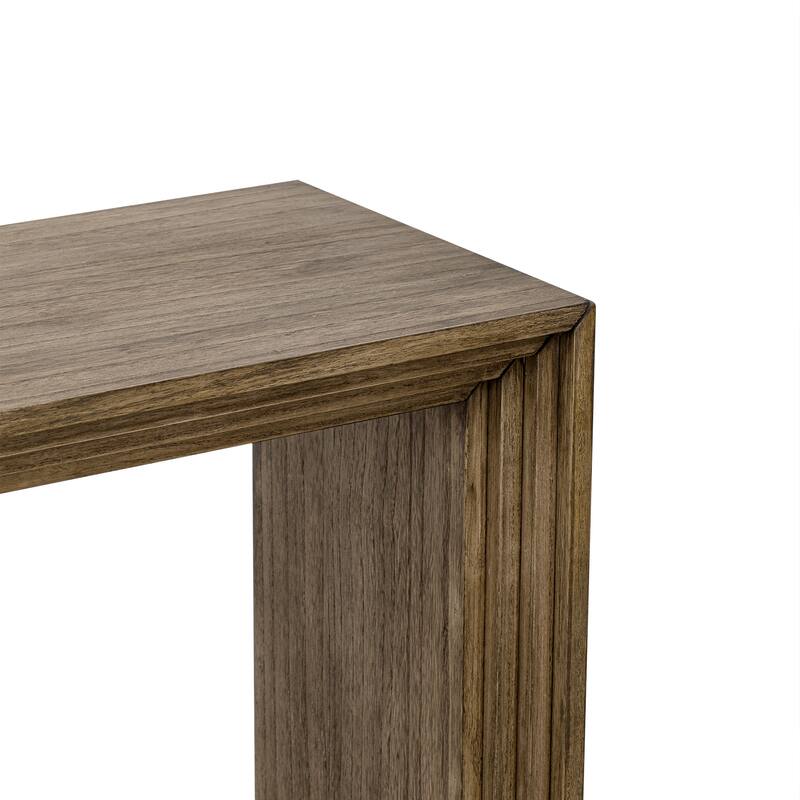 Modern Style Console Table, Striped Side Table with Paulownia Wood Veneer, for Foyer, Living Room and Entryway