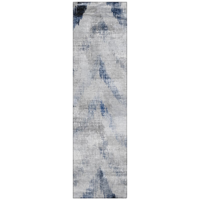 Machine Washable Indoor/ Outdoor Chantille Abstract Chevron Rug