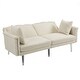 preview thumbnail 10 of 115, Velvet Loveseat Sofa Bed with 2 Pillows, Mid Century 2-Seat Couches Convertible Sofa Bed for Living Room, Bedroom,Office