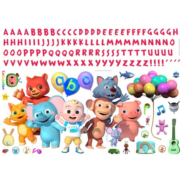 slide 2 of 6, Cocomelon Giant Wall Decals With Alphabet by RoomMates