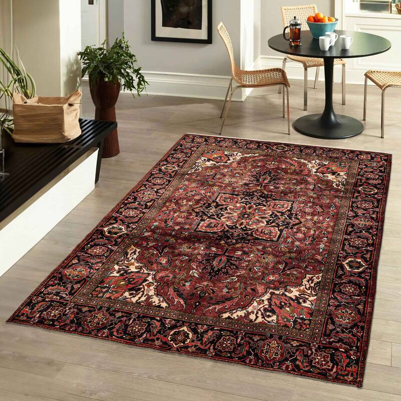 ECARPETGALLERY Hand-knotted Sarabi Dark Red Wool Rug - 7'7 x 10'4